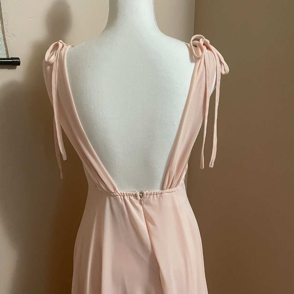 Lulus Thoughts Of Hue Blush Surplice Maxi Dress Pink Size Small Bridesmaid Prom - Picture 4 of 7